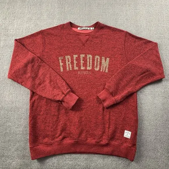 Iron And Resin Sweater Adult Extra Large Red Long Sleeve Casual Moto Men's - Picture 1 of 13